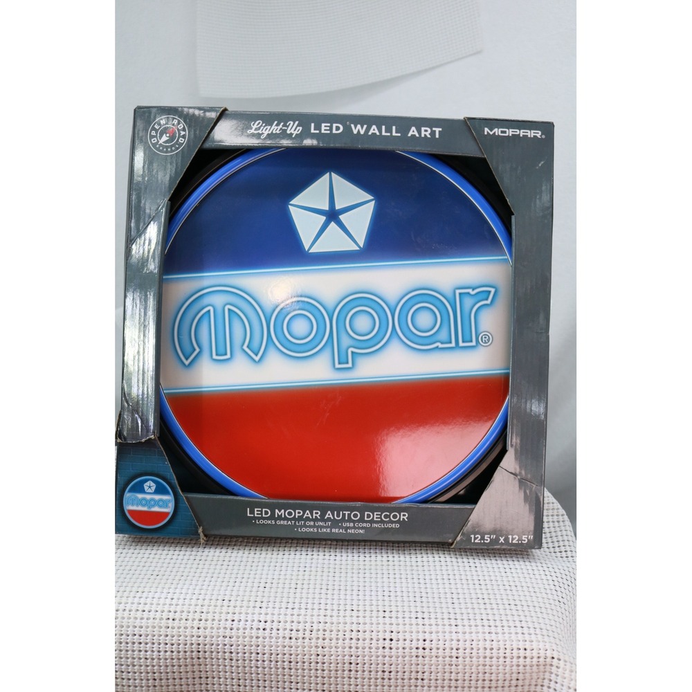 Mopar Wall Art Unisex 12.5" Blue LED Light-Up Auto Decor Garage Sign 2294734